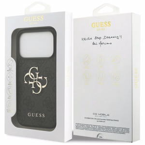 Guess PU 4G Metal Logo case for Apple iPhone 18 Pro, Grey