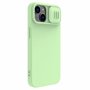 Nillkin CamShield Magnetic magnetinis silikoninis MagSafe dėklas su kameros apsauga, skirtas iPhone 14 Plus – žalias