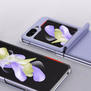 Кожаный чехол Dux Ducis Bril для Samsung Galaxy Z Flip 5 5G - фиолетовый