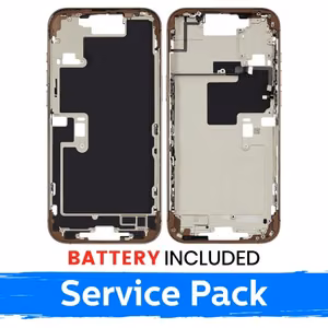 Apple iPhone 16 Pro Max vidurinio rėmo korpusas + baterija / Dykumos titanas / (Aptarnavimo pakuotė)