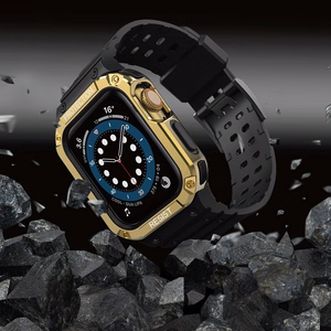 Protect Strap Band for Apple Watch 38/40/41mm Armored Case Strap - Black, Gold