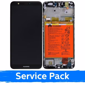Ekranas skirtas Huawei P Smart / Enjoy 7S juodas su rėmeliu (Service Pack)