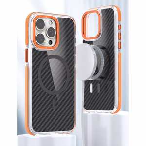 FIBER magnetinis dėklas telefonui su MagSafe, skirtas IPHONE 16 PRO, oranžinis