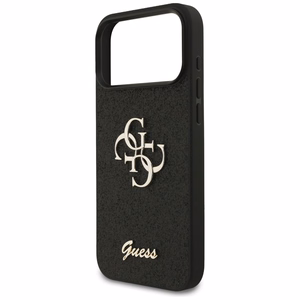 Guess PU Fixed Glitter 4G Metal Logo case for Apple iPhone 18 Pro Max, Black
