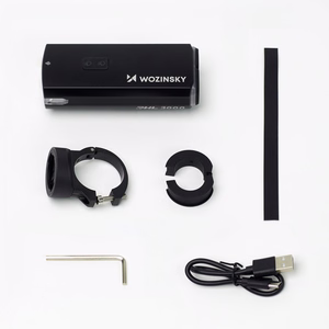 Передний велосипедный фонарь Wozinsky с кабелем USB-C, 3000 лм – чёрный