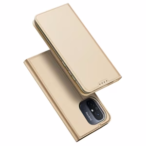 Dux Ducis Skin Pro чехол для Xiaomi Redmi 11A / Poco C55 / Redmi 12C крышка флип карточный кошелёк подставка золотой
