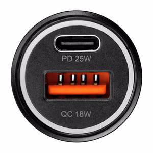 Automobilinis įkroviklis Blue Star 25W USB-C/USB-A juodas