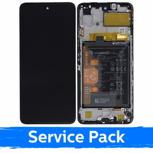 LCD ekranas suderinamas su Huawei P Smart 2021 / Honor Y7a / Honor 10X Lite juodas su rėmeliu (Service Pack)