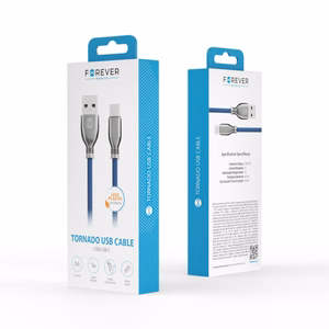 Forever Tornado кабель USB - USB-C 1,0 м 3A тёмно-синий