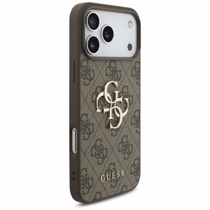 Dėklas Guess PU 4G Metal Logo Apple iPhone 17 Pro Max rudas