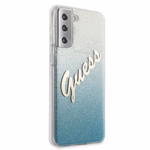 Guess GUHCS21MPCUGLSBL S21+ G996 mėlynas/mėlynas kietas dėklas Blizgus Gradientas Script