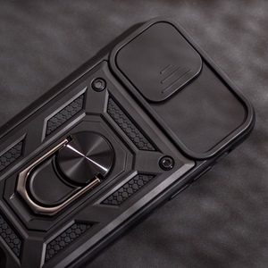 TFO Defender Slide smūgiams atsparus dėklas su slankiojančia kameros apsauga, skirtas Honor 600 / Honor 600 Pro – juodas