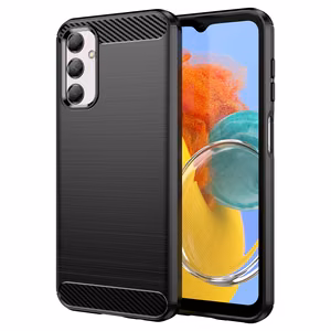 Flexible carbon pattern case for Samsung Galaxy M14 Carbon Case - black