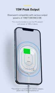 Baseus индукционное зарядное устройство LIGHT магнитное для iPhone 12 с кабелем Type-C (WXQJ-02) белое