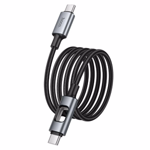 LED кабель USB C к USB C Hoco 3A 60W 1,2 м U144 черный