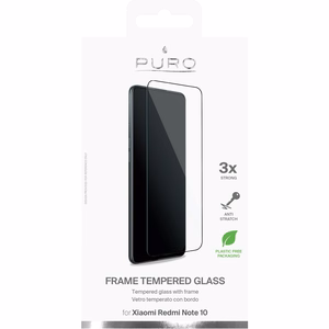 Защитное стекло Puro Frame для Xiaomi Redmi Note 10, с чёрной рамкой