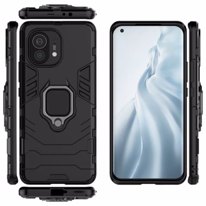 Telefono dėklas Ring Armor Xiaomi Mi 11 juodas