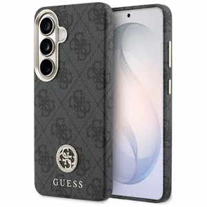 Guess Case for Samsung S26 GUHMS26SP4GRMDEK (4G Rhinestone Round Logo MagSafe) Black