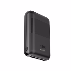 Ksix Powebank Mini 10000mAh 10W+cable USB-A USB-C, juodos spalvos