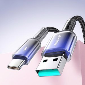 Кабель Joyroom S-A42 Crystal-Clear Series 3A USB-A - USB-C 1,2 м - чёрный