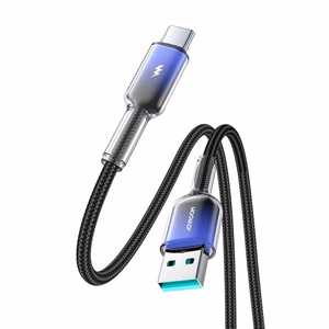 Кабель Joyroom S-A42 Crystal-Clear Series 3A USB-A - USB-C 1,2 м - чёрный