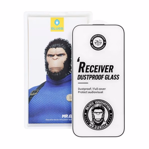 5D Mr. Monkey Glass - Apple iPhone 16 Pro Max juodas (Stiprus dulkių atsparumas)
