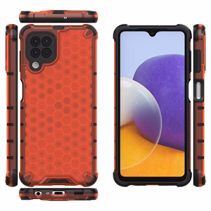 Honeycomb dėklas apsauginis su TPU buferiu Samsung Galaxy A22 4G raudonas