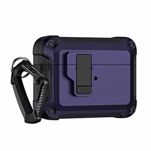 AirPods 4 Pro Apsauginis dėklas su karabinu - Violetinis