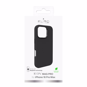 Puro Icon Mag Pro MagSafe Silikoninis Dėklas iPhone 16 Pro Max - Juodas