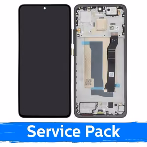 Ekranas skirtas Xiaomi Poco X7 Pro 5G su rėmeliu / Yellow / (Service Pack)