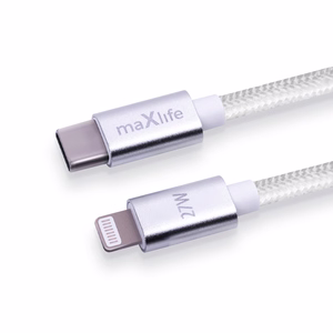 Maxlife MXUC-12 kabelis USB-C - Lightning 2,0 m 27W - baltas
