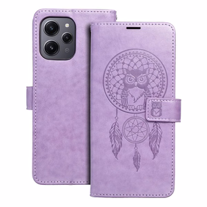 MEZZO Knyginis dėklas telefonui XIAOMI Redmi 12 4G / 12 5G sapnų gaudyklė violetinė