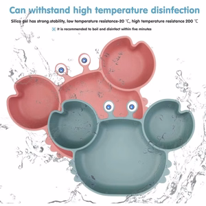 Children's silicone tableware set Reach Crab-9, blue