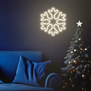 Forever Light FLNE20 snowflake-shaped Christmas LED neon light, white