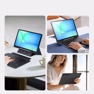 Dux Ducis DK serijos klaviatūros dėklas Samsung Tab S10 FE+ (Plus) su apšvietimu, juodas