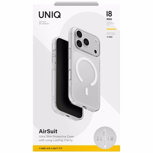 Uniq Hybrid Maglick Charging Airsuit dėklas iPhone 18 Pro / 17 Pro – skaidrus