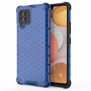 Honeycomb dėklas šarvuotas su TPU buferiu Samsung Galaxy A42 5G mėlynas
