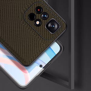 Dux Ducis Fino dėklas telefonui dengtas nailono medžiaga Poco M4 Pro 5G žalia