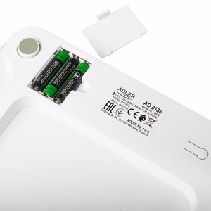 Elektroninės vonios kambario svarstyklės „Adler AD 8186“ baltos spalvos