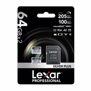 Karta pamięci Lexar High-Performance Silver Plus microSDXC 64GB + adapter