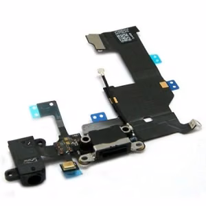 Flex iPhone 5G garso ir įkrovimo jungtis juodas ORG