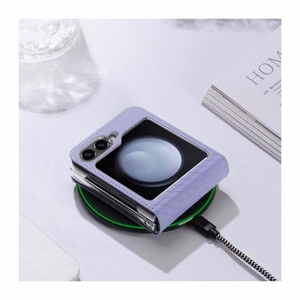 Кожаный чехол Dux Ducis Bril для Samsung Galaxy Z Flip 5 5G - фиолетовый