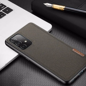 Dux Ducis Fino dėklas telefonui padengtas nailono medžiaga Samsung Galaxy A72 4G žalias