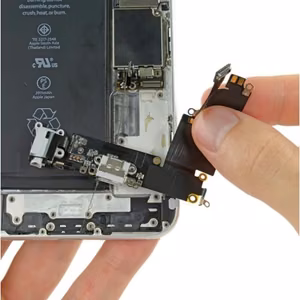 Įkrovimo jungtis suderinama su Apple iPhone 6 Plus 5.5'' su flex / balta / OEM