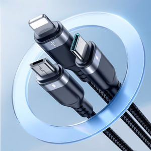 Joyroom Multi-Use Series S-A18 3in1 USB-A - Lightning / USB-C / micro USB kabelis 0.3m - juodas