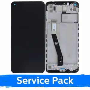 LCD дисплей для Xiaomi Redmi Note 9 чёрный с рамкой (Service Pack)