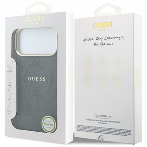 Чехол Guess Embossed 4G Classic MagSafe для iPhone 17 Pro Max / 18 Pro Max, чёрный