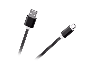 M-Life USB to micro-USB nylon cable, black, 1 m