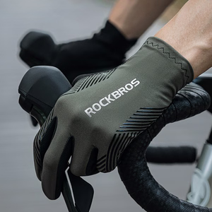 Rockbros pilnapirštės dviratininko pirštinės pavasariui/vasarai/rudeniui, dydis XL - žalia