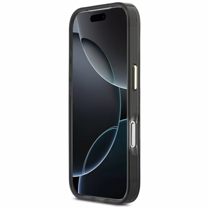 Guess IML 4G Script Metal dėklas for iPhone 17 Pro - juodas